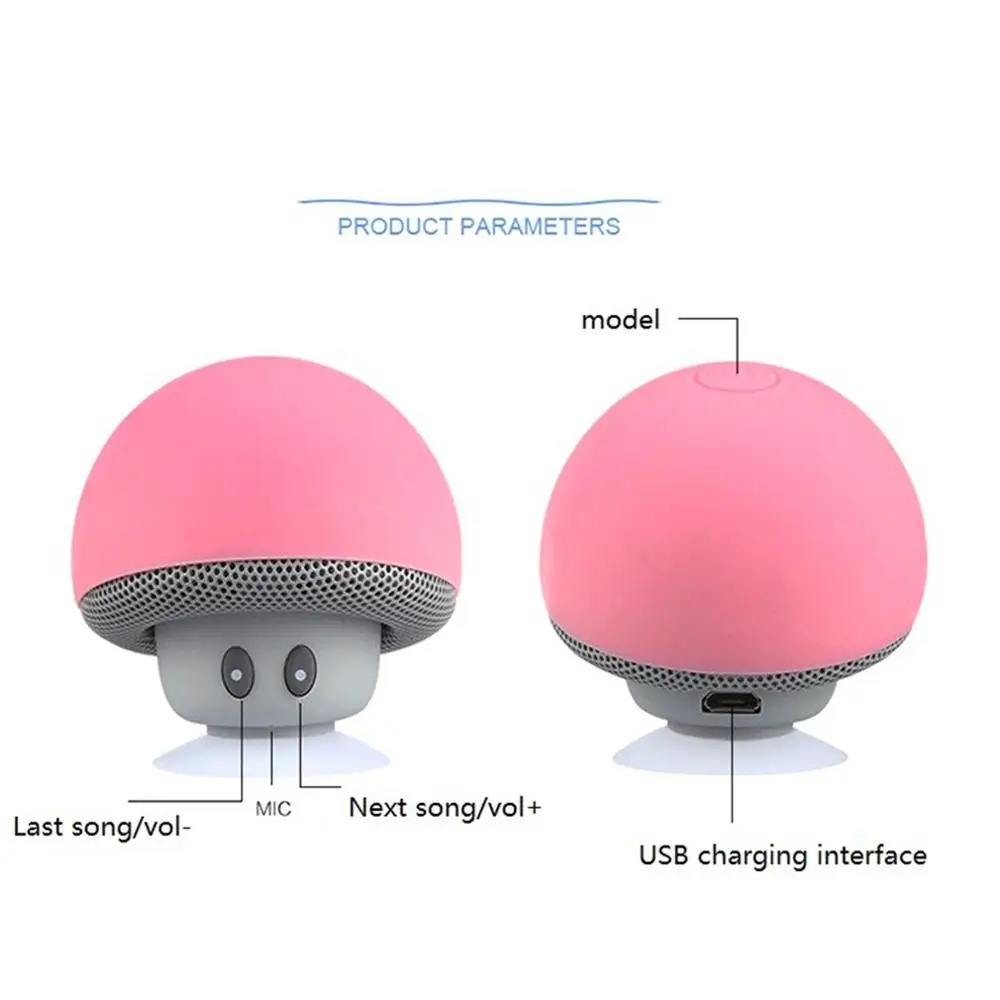 Беспроводная Bluetooth колонка с мультяшным рисунком грибов Водонепроницаемая мини