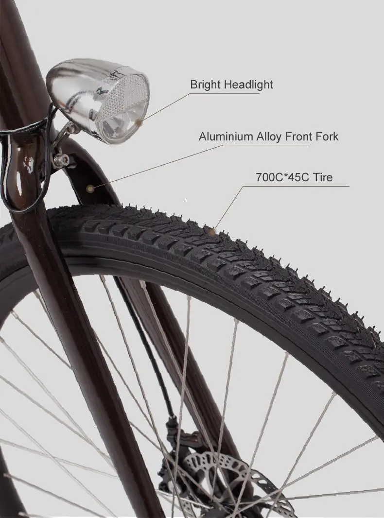 26 Inch Electric Bicycle 48V 400W 624W E Bike Scooter 2 Wheels 700C Portable Electric Bikes Adults