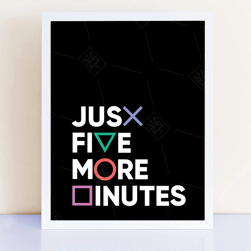 Геймер геймер нарисованная стена художественные принты кнопки Playstation всего пять