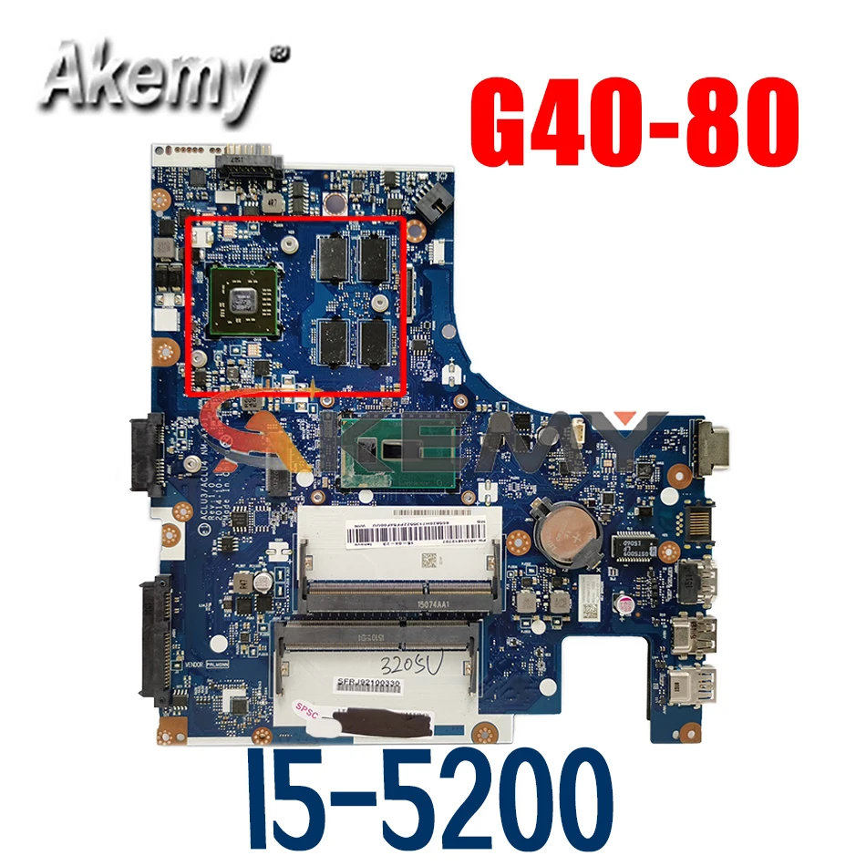 

Материнская плата для ноутбука LENOVO G40-80 I5-5200 14 дюймов материнская плата 5B20H12587 ACLU3/ACLU4 NM-A361