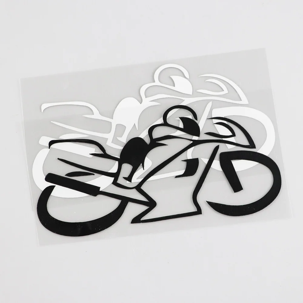 YJZT 14.3CMX6.9CM Motorcyrcle Driver Motocross Active Sport Vinyl Car Sticker Black/Silver 8A-0358 | Автомобили и мотоциклы