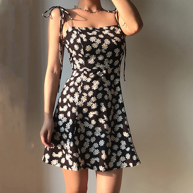 Винтажный Повседневный Сарафан женское пляжное мини платье на молнии без