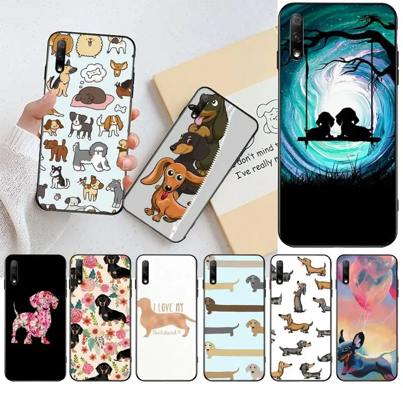 HPCHCJHM Такса Doxie Цветок Собака Щенок клиент высокое качество чехол для телефона Huawei