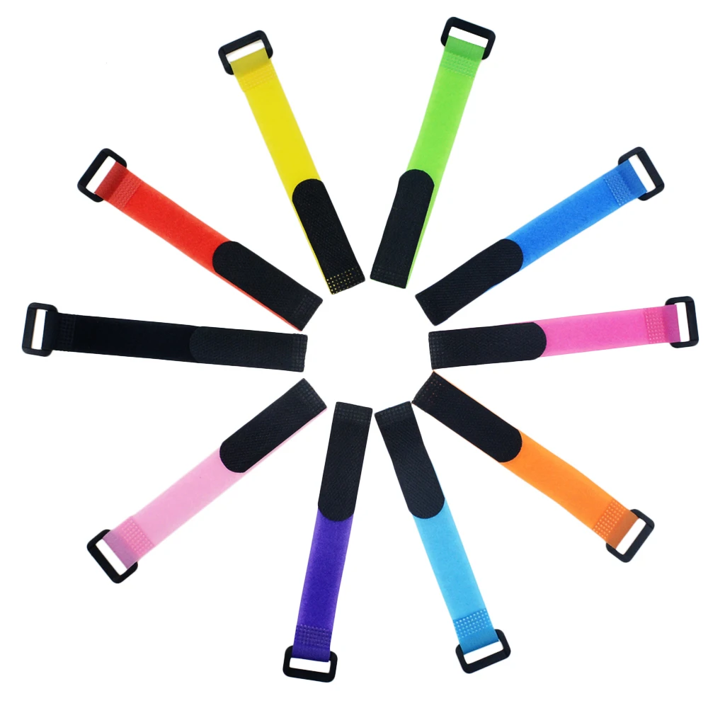 

10PCS 2cm * 20cm Self Adhesive Reusable Cable Tie Nylon Fastener Hook and Loop Strap Cord Ties PC TV Organizer 2cm x 20cm