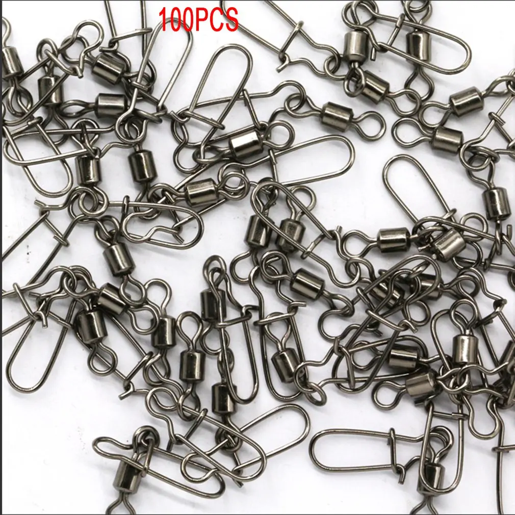 100 шт. рыболовный соединитель из нержавеющей стали с защелкой крючок для приманки