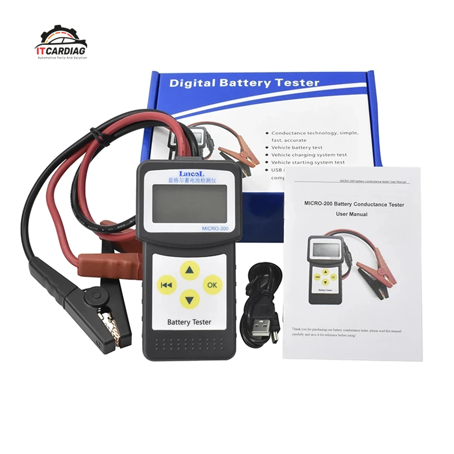 

Digital Car Automotive Battery Tools Micro200 Diagnostics Tools Auto Factory CCA100-2000 Battery Tester Car Tester Tools