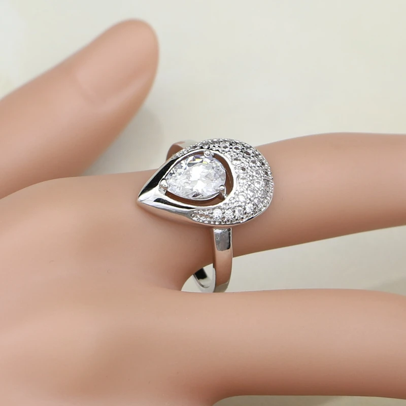 Ювелирные изделия для невесты из натурального серебра 925 пробы с белым фианитом