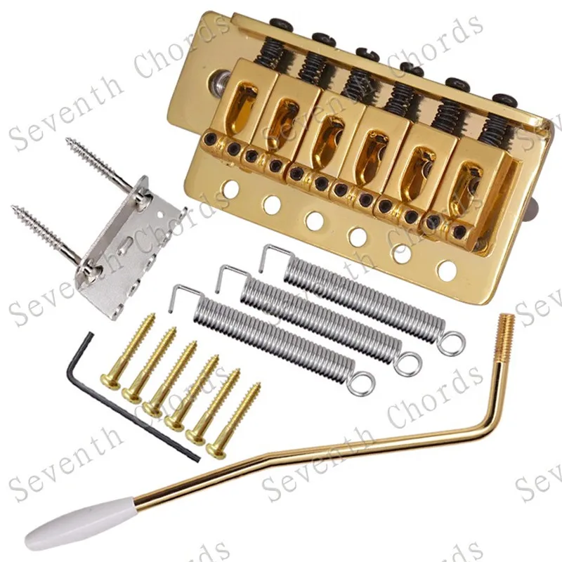 

A Set Gold 6 String Vintage Saddle Tremolo Bridge System With Whammy Bar for Electric guitar accessories parts