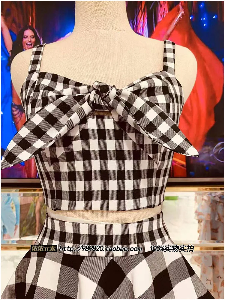 Весна 2020 Новое поступление клетчатые женские комплекты из 2 предметов топы +