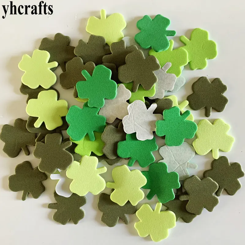 40PCS clover 1 пакетов/лот, снежинка, рождественские наклейки из пены для раннего обучения, Обучающие поделки, diy игрушки, детская комната, орнамент, цветная обучающая креативная OEM - Цвет: 40PCS clover