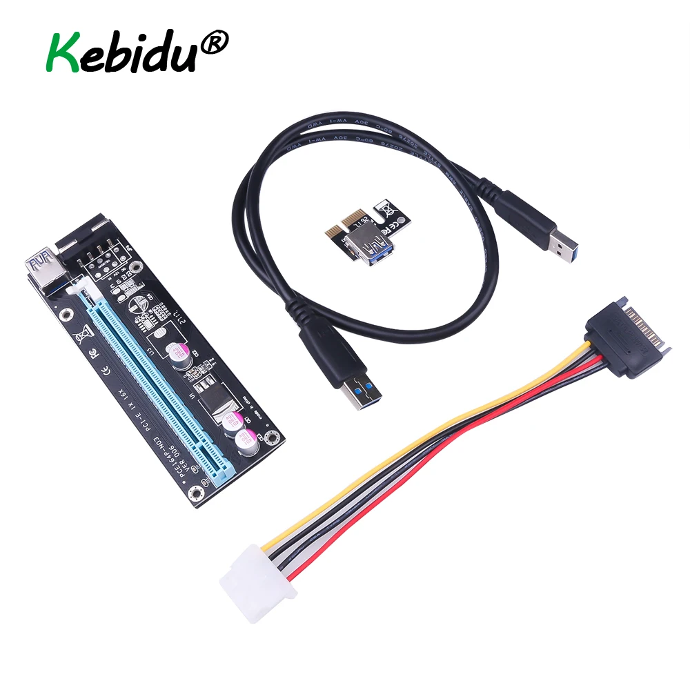 Переходная карта pci e PCI Express 1X к 16X адаптер SATA 4Pin molex разъем питания USB 3 0 кабель для