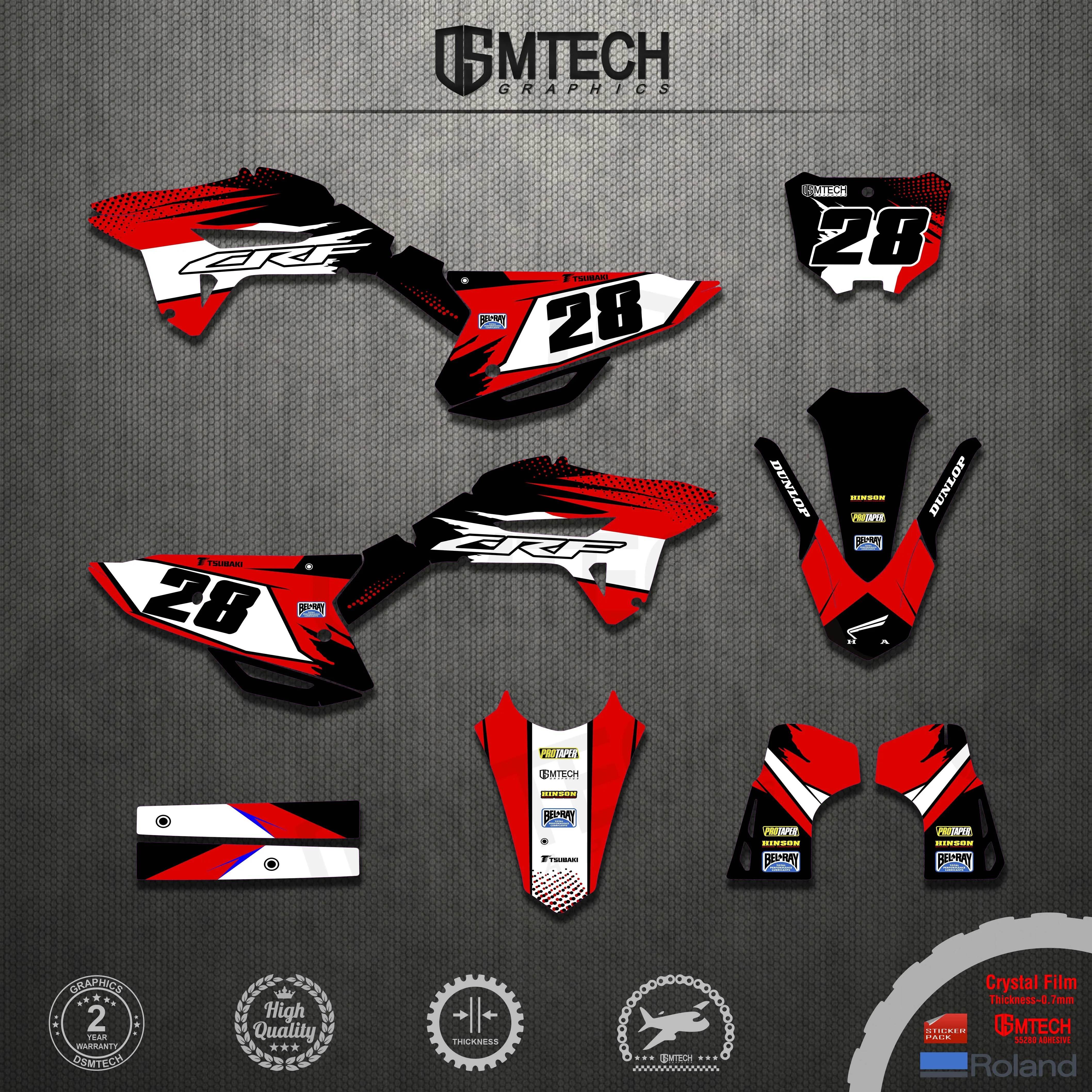 DSMTECH Graphics DECALS STICKERS Kits For HONDA 2021 2022 2023 CRF450R 21-23 CRF450 R 2022 2023 2024 CRF250R 22-24 CRF250 R