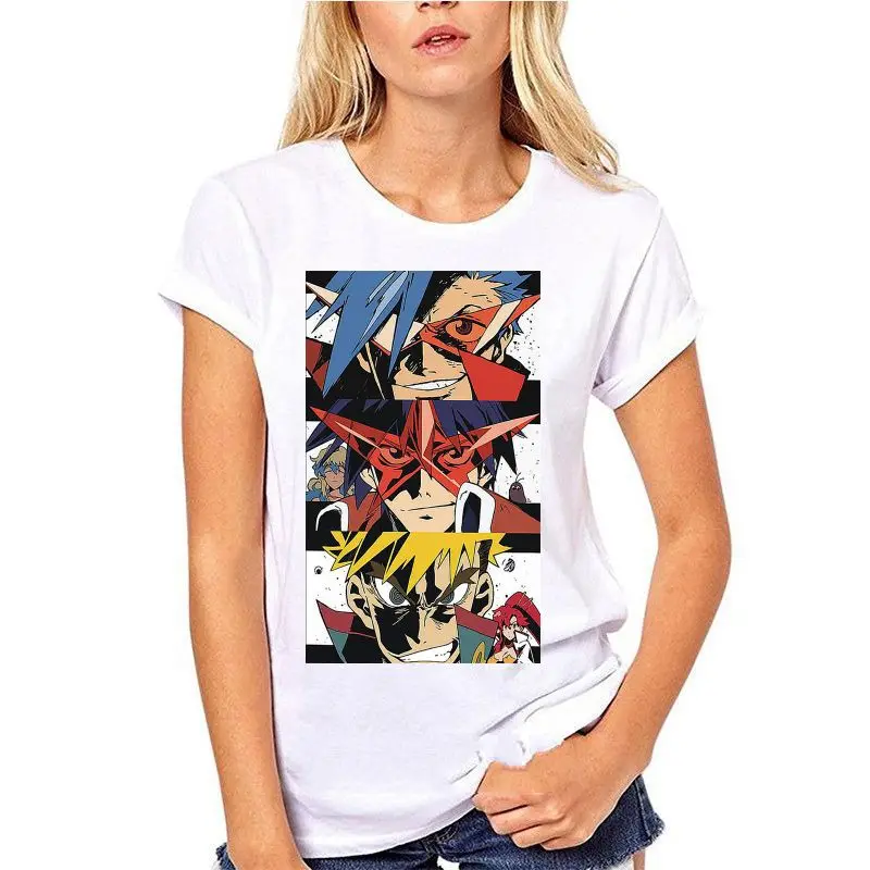 

T-shirt Male Novelty Adult Brand Cotton Tee Les Jeunes High Quality T-shirt Anime Tengen Toppa Gurren Lagann Kamina Simon T