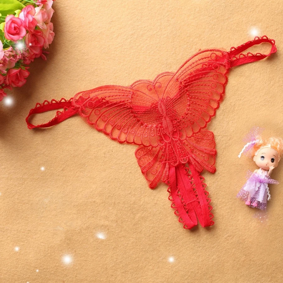 Новинка 2019 женские сексуальные стринги открытые Butterfly микро трусики шорты нижнее