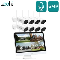 zoohi 1920p sound record wifi camera 15 inch monitor nvr kit wireless surveillance video system home outdoor security camera set