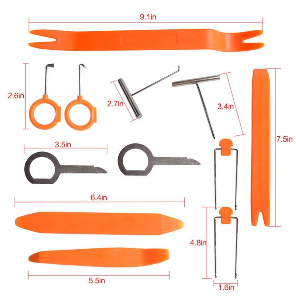 

12pcs/set Auto Car Disassembly Install Navigator Pry Screw Cap Panel Removal Repair Kit Set Radio Door Trim Dash Remover Tools
