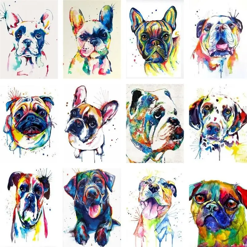 

GATYZTORY DIY Painting By Numbers Kit Color Animal Acrylic Paint By Numbers Wall Art Special gift Canvas Painting on Canvas