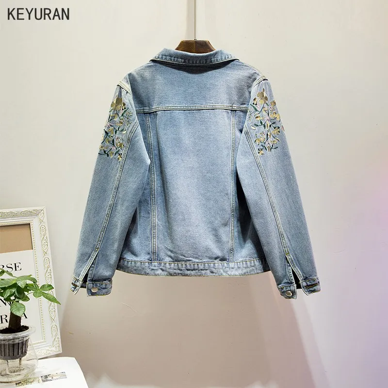 Размера плюс L-4XL женские цветочные туфли из джинсовой ткани в винтажном стиле для