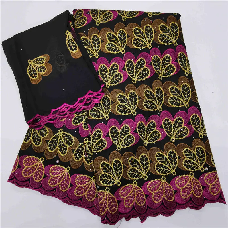 

Swiss Voile Lace In Switzerland With Stones African Nigerian Lace Fabric 100%Cotton Dubai Fabric For Wedding Dress 5+2Yards/Lot