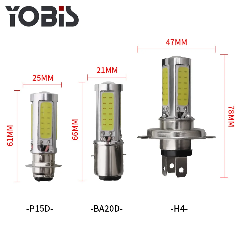 Светодиодный головной светильник для мотоцикла с одной лапой PX15D H6 COB 25 Вт, модифицированный головной светильник для мотоцикла, дальний и Ближний светильник
