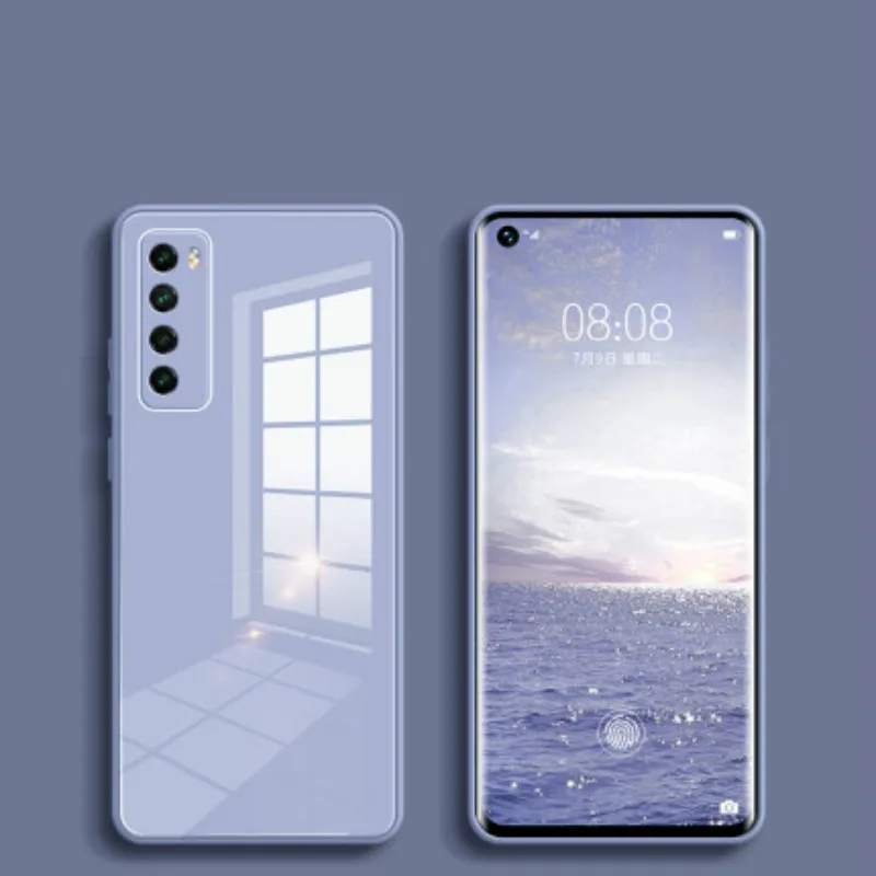 Роскошные жидкий силиконовый чехол для телефона из закаленного стекла HUAWEI P30 40 PRO
