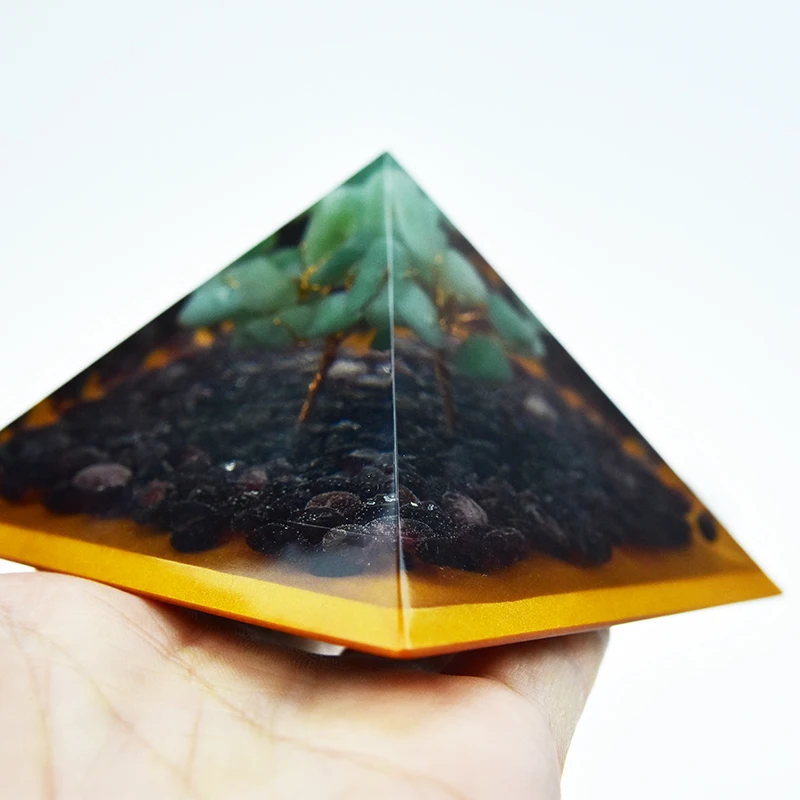 Crystal Tree Of Life Orgonite Positive Energy Pyramid Healing Garnet Aventurine Yoga Meditation Chakras Orgon Jewelry Ornaments