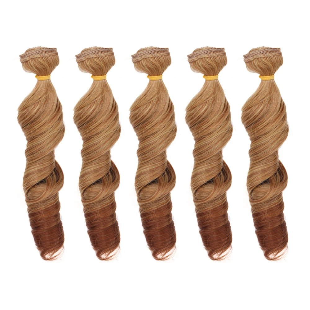 

5PCS Doll Wig DIY Doll Accessories Curly Synthetic Fiber Wig Long Hair High Temperature Fashion Imitation Wool Roll toy gift
