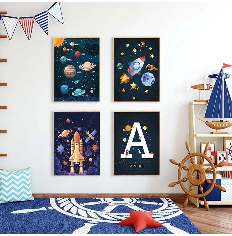 

Настенная картина для детской комнаты с номером планеты