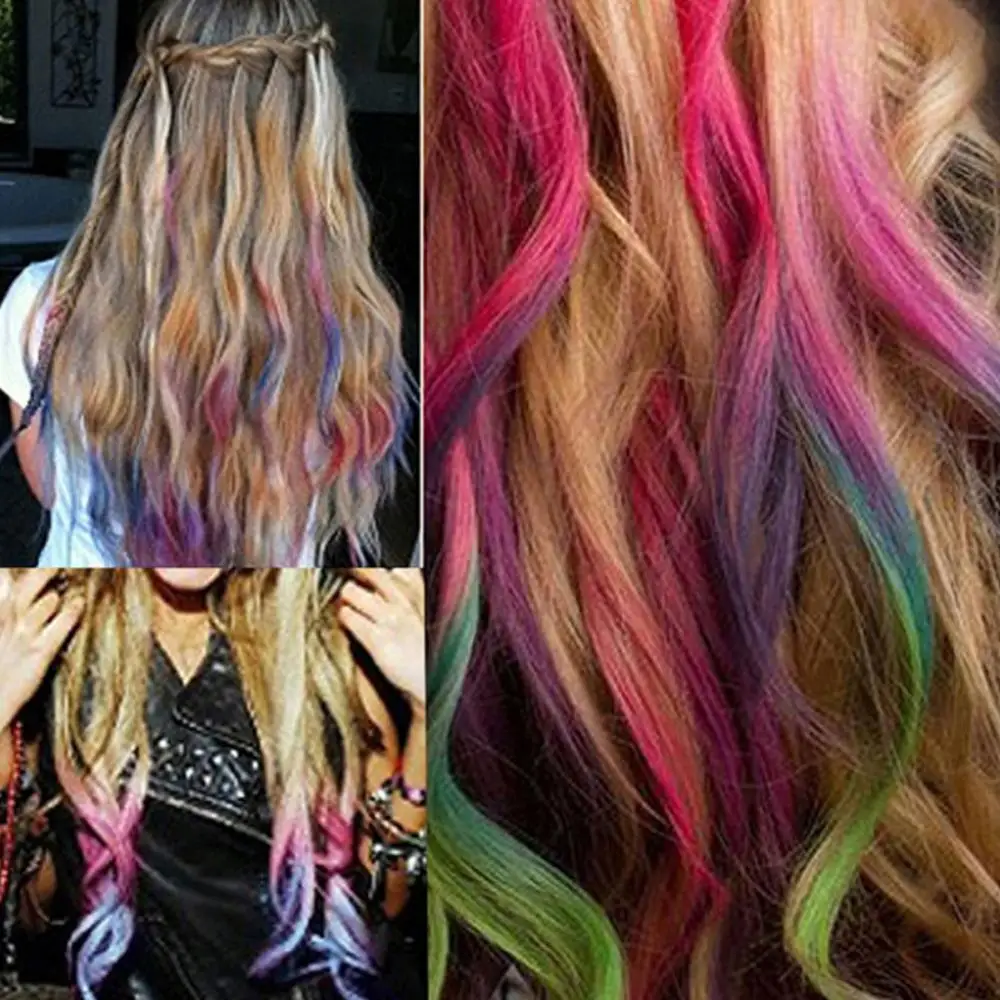 

12pcs Disposable Hair Chalk Mild And Non-irritating Temporary Hair Dye Hair Chalk Pens