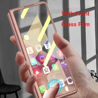 full protection case for samsung galaxy z fold 2 5g hard frosted plastic with glass film for samsung z fold2 w21 phone case