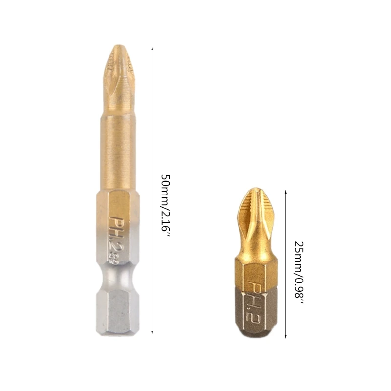 

2021 New 10 pcs 25mm/5pcs 50mm Magnetic Screwdriver Bits Titanium-plated Screwdriver Bits