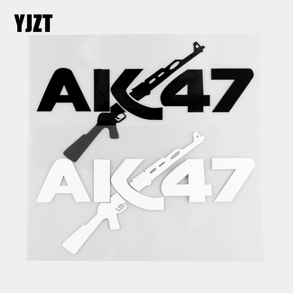 YJZT 9 3 × 15 5 см AK47 оружие Виниловый фон на заказ декоративный автомобильный стикер