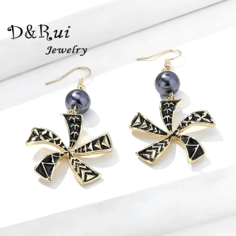 Женские винтажные серьги-подвески Cring Coco крупные в гавайском стиле с жемчугом 2020