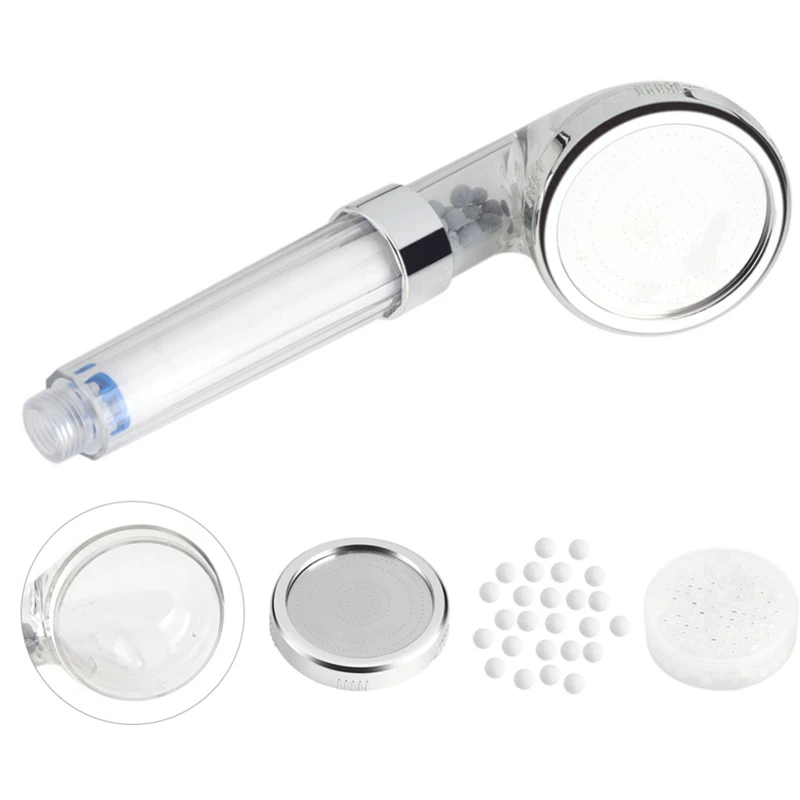 

1 Set Negative Ions Bathroom Shower Water Saving Head Set with 5 Pieces of High Pressure Water Shower Filter