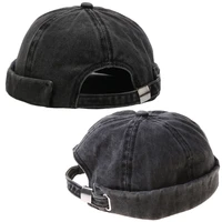 vintage street dance hip hop hat adjustable brimless melon beanie cap for unisex men women