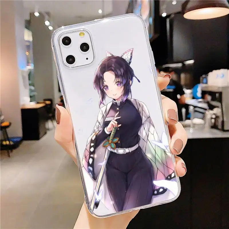 

Kochou Shinobu Demon Slayer Phone Case Transparent soft For iphone 5 5s 5c se 6 6s 7 8 11 12 plus mini x xs xr pro max