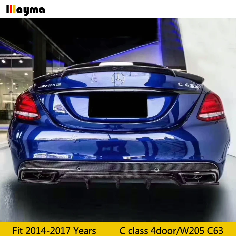 FD Style автомобильный диффузор из углеродного волокна для Mercedes Benz C class W205 C63 AMG Sport