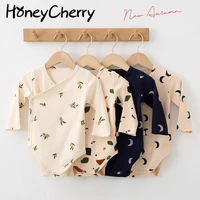 honeycherry 2021 autumn korean baby one piece romper for boy and girl baby cotton print long sleeved romper newborn baby clothes