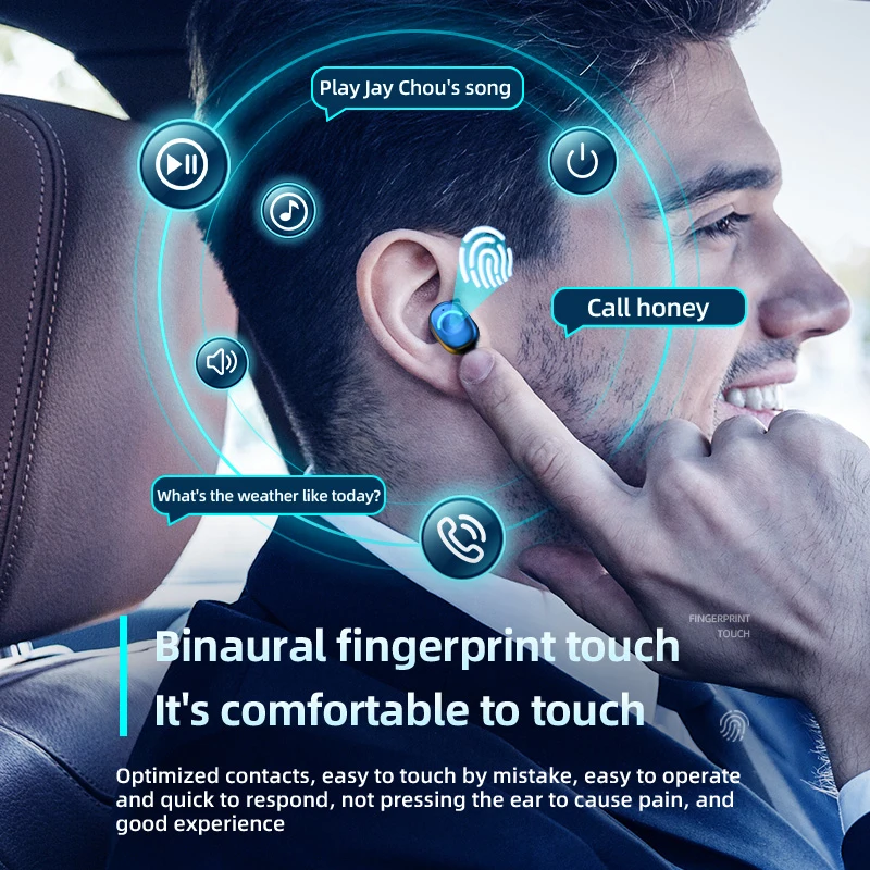 TWS Bluetooth-compatible Earphone Wireless Headphone Stereo Headset Sport Earbuds Microphone With Charging Box For Smartphone |
