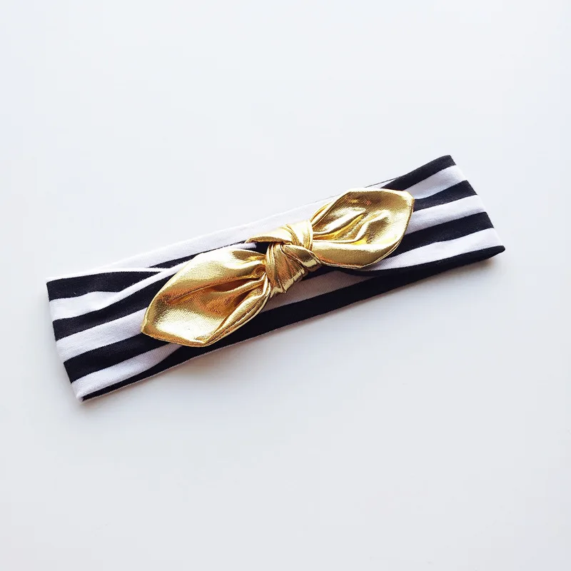 MeryYuer New Fashion Girls Headband Classic Cotton White Black Gold Bowknot Hairbands Headwear Kids Hair Accessories | Детская одежда и