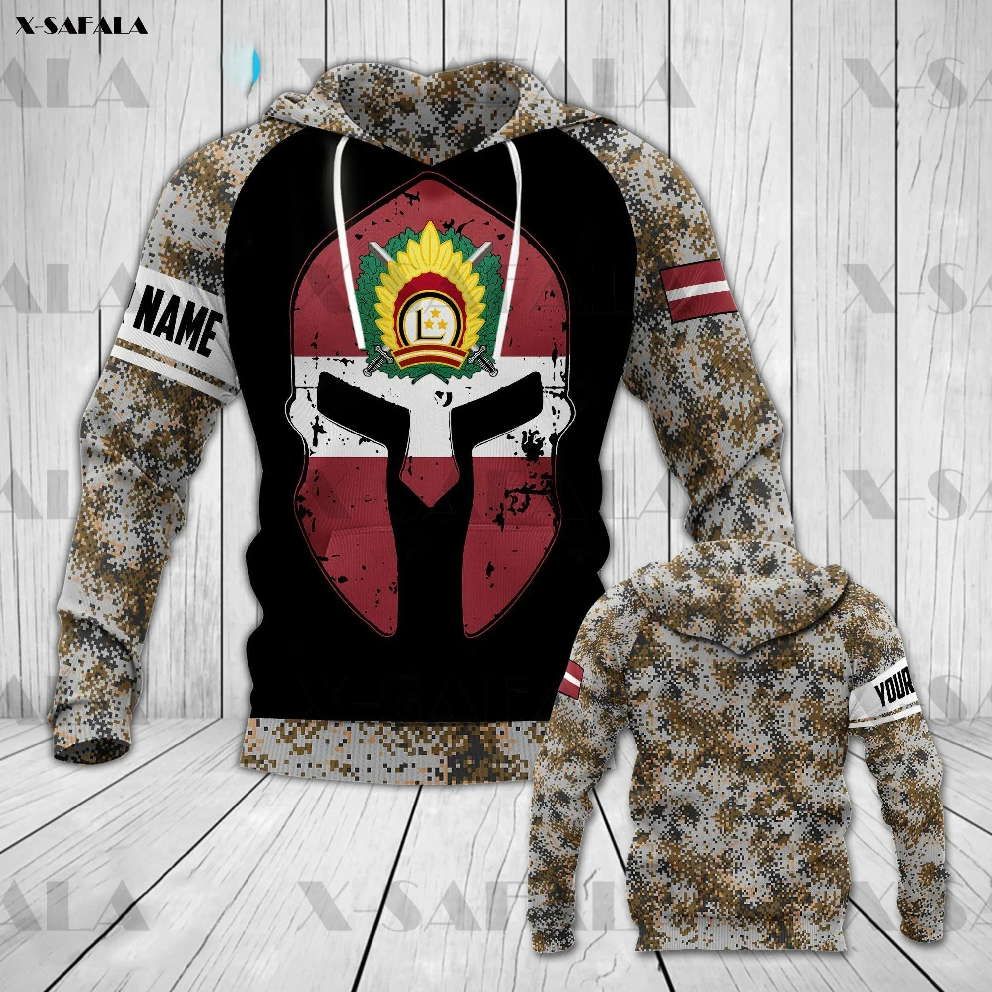 Болотный камуфляж Череп армейский Марк толстовка на молнии с 3D принтом Мужской