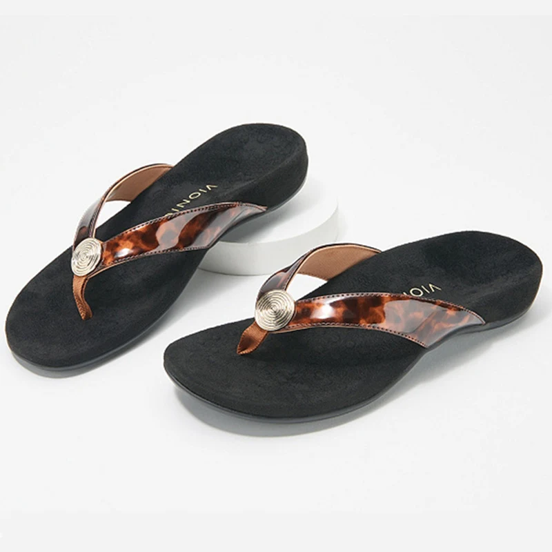 Женские тапочки Красивые пляжные шлепанцы с леопардовым принтом нескользящие