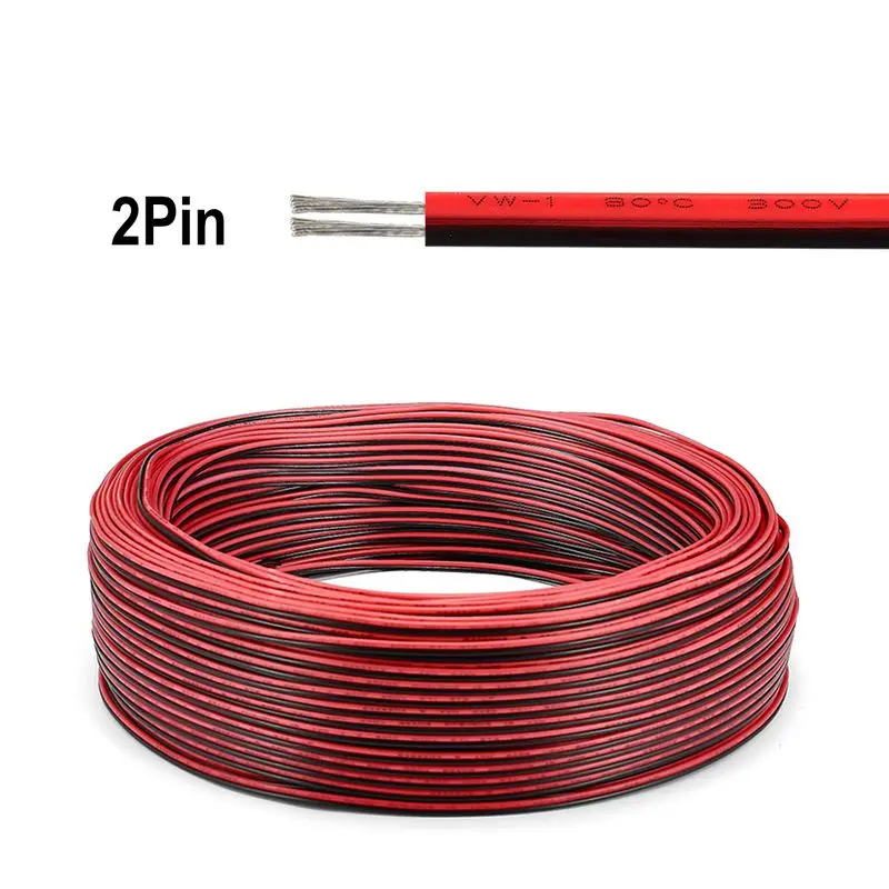 5 м электрический кабель 2pin 18AWG красные черные Луженая Медный провод изоляции для