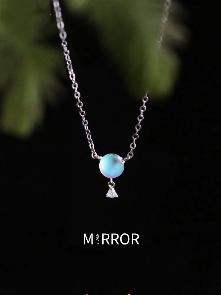 Ожерелье из стерлингового серебра S925 пробы с светящейся цепочкой ключицы для