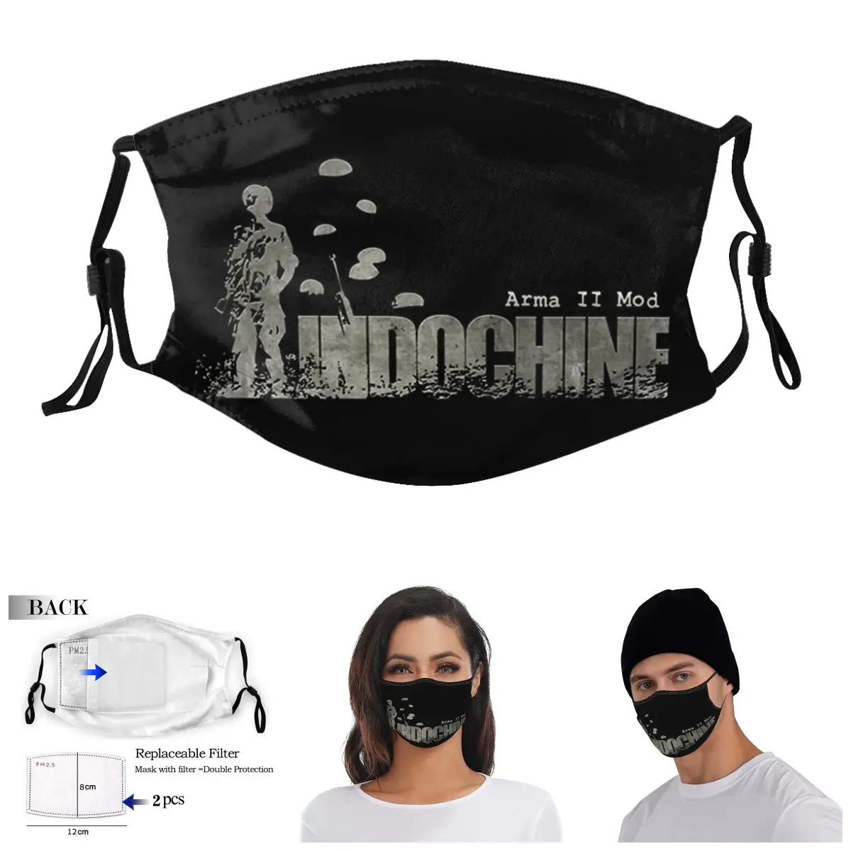 

Indochine Pop Rock And New Wave Band Est R145 Adult Dust Mask Funny Novelty Wry Face Activated Carbon Filter Mask