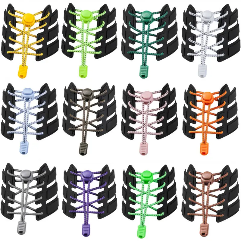 Светоотражающие эластичные ленивые шнурки без галстука эластичный замок