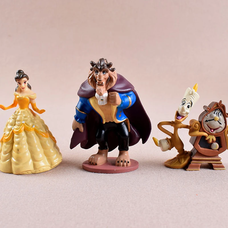 6pcs disney beauty and the beast cinderella princess anime action figures pvc model toy collection decoration gifts for children free global shipping