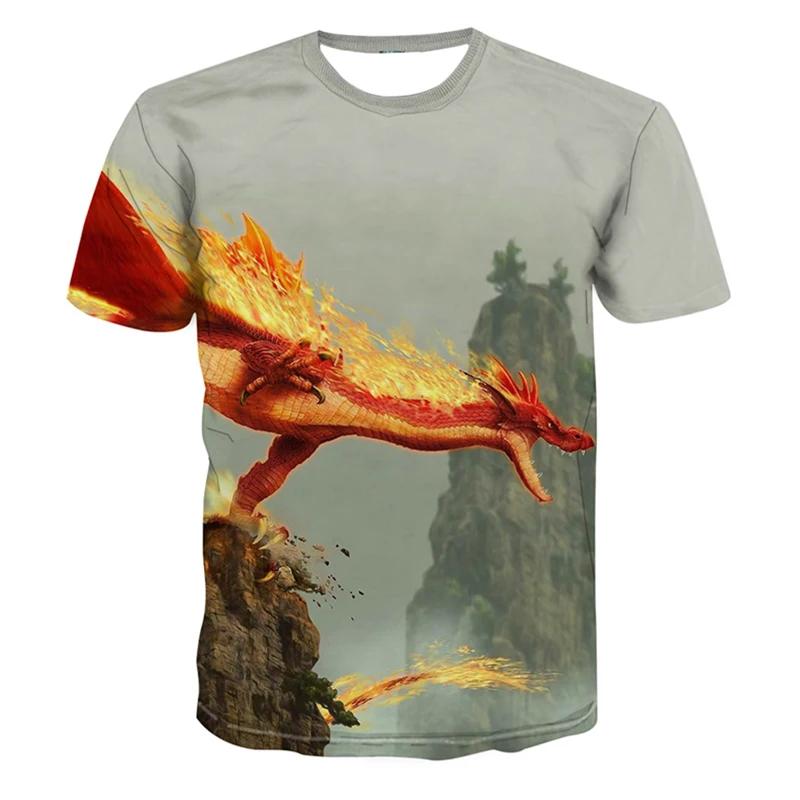 

2021 Hot Sale Fashion Men's And Women's Short-sleeved Tops 3d Chameleon Print Oversized T-shirt Round Neck Casual Shirt