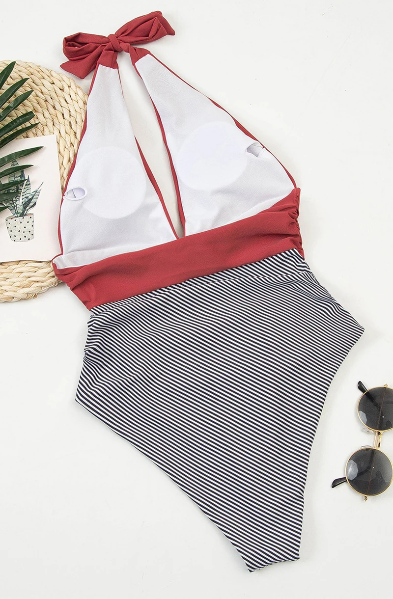 Купальник с высоким вырезом слитный купальный костюм большого размера для