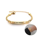 Acheerup гравировка на заказ для браслетов младенцев золотые Нержавеющаясталь название персональный подарок выбитое сердечко Aadjustable Nameplated браслет